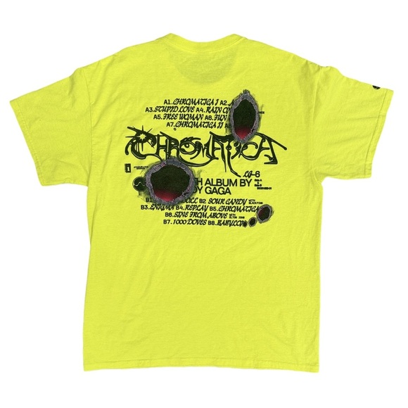 Lady Gaga Other - Rare Lady Gaga Chromatica Merch Neon Yellow - Unisex Size L Large